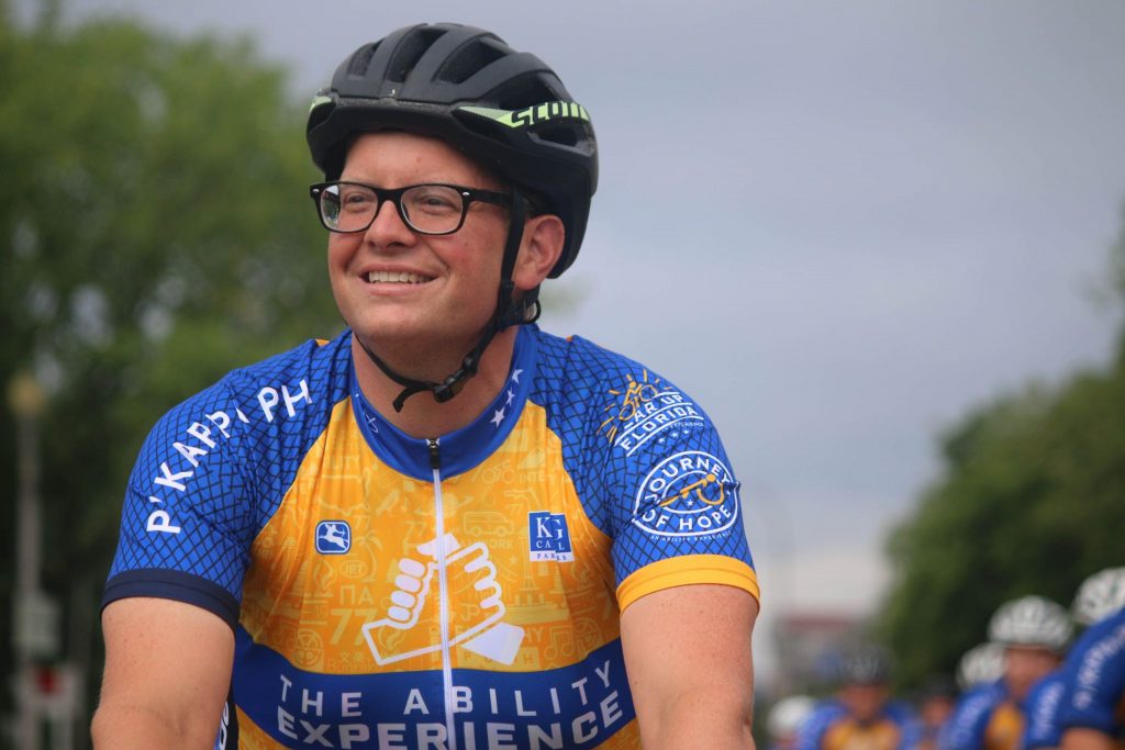Scott Finney cycling on the 2017 Journey of Hope